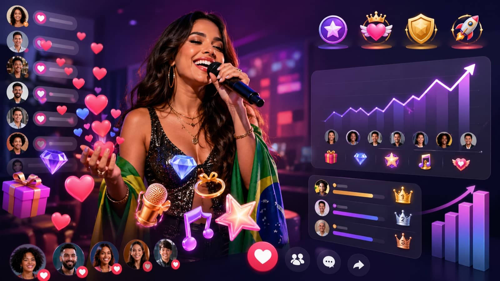 Criadora musical Bytemerica em LIVE com gifts e ranking